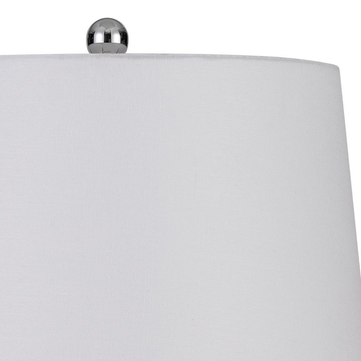 150 Watt Textured Glass Base Table Lamp, White And Clear- Saltoro Sherpi