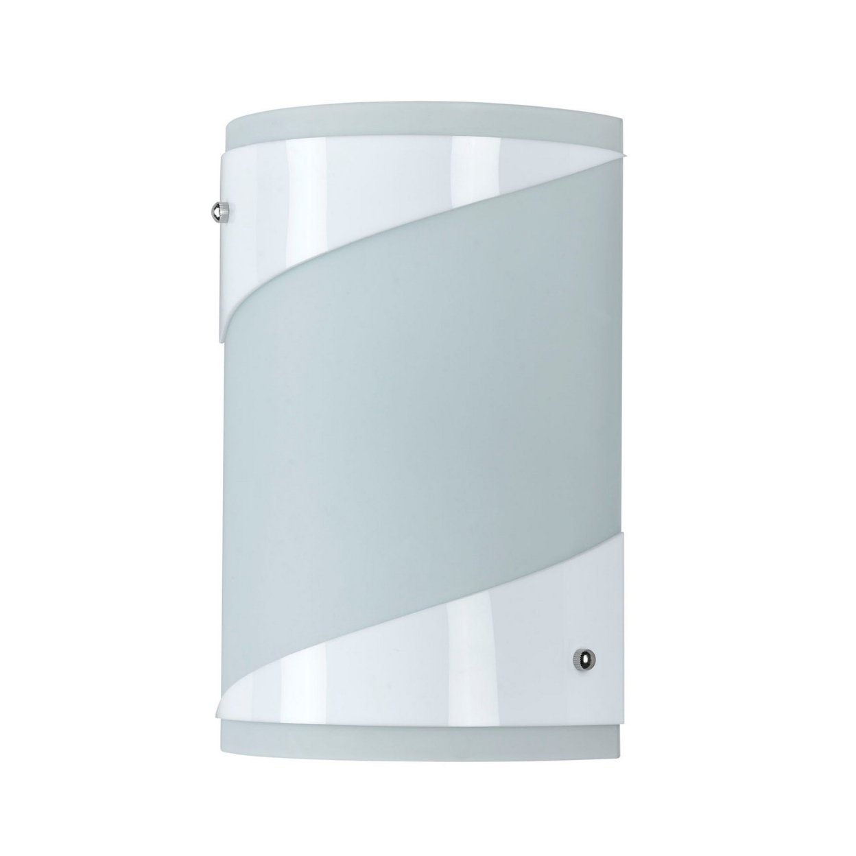 18 Watt Wall Lamp With Curved Frosted Glass Shade, White- Saltoro Sherpi