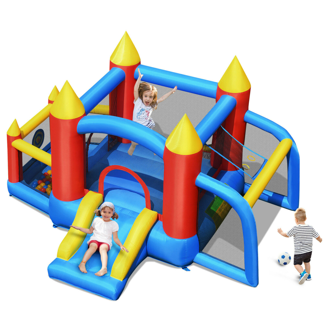 Inflatable Bounce House Slide Jumping Castle Soccer Goal Ball Pit Without Blower