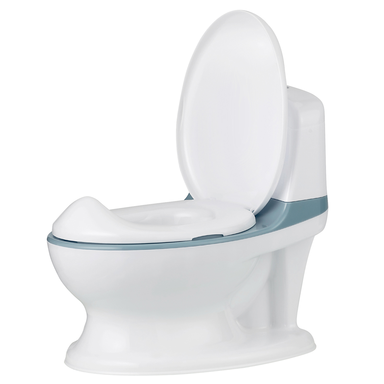 Realistic Potty Training Toilet Kids Toddlers W/ Flush Sound Blue/Gray/Pink - Blue