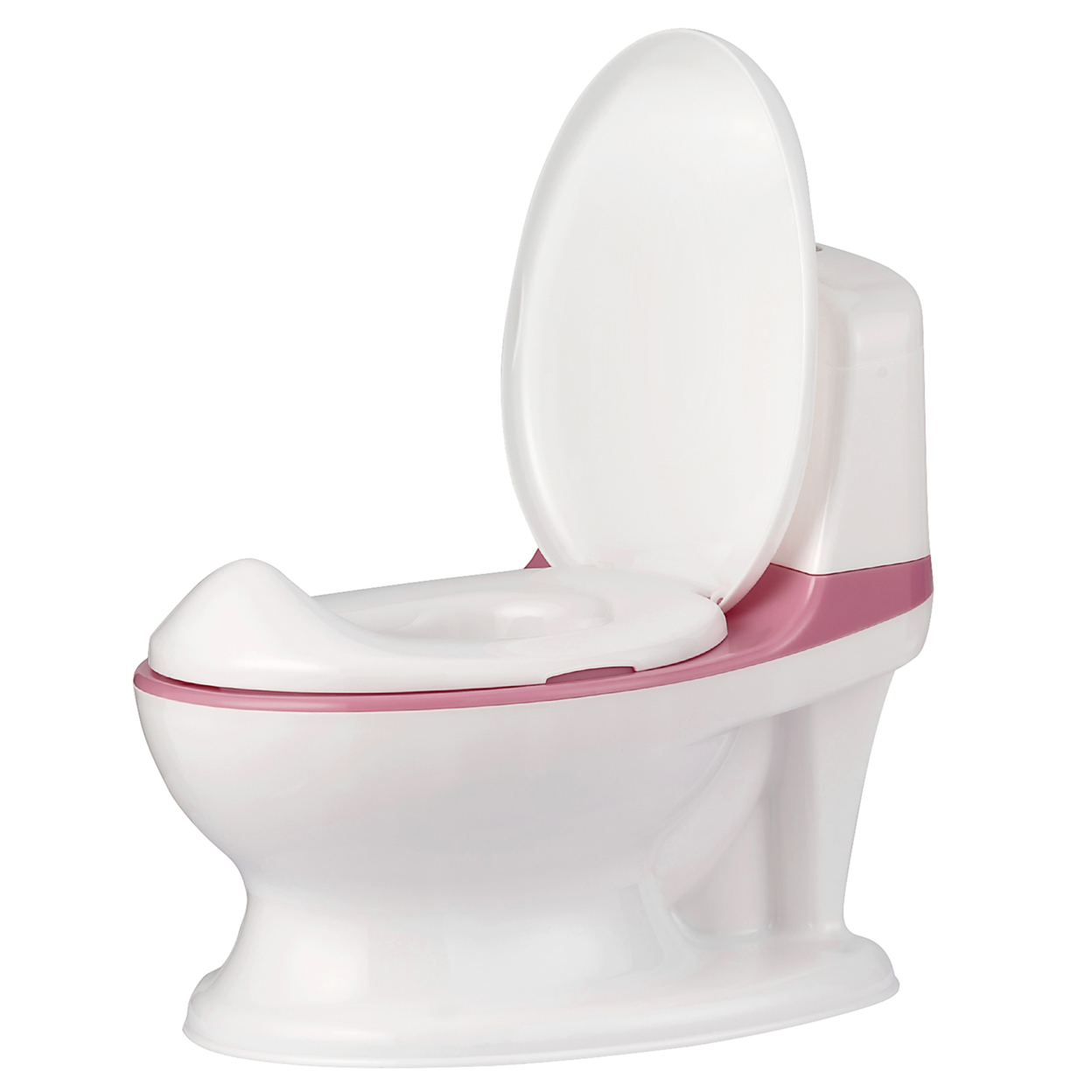 Realistic Potty Training Toilet Kids Toddlers W/ Flush Sound Blue/Gray/Pink - Grey