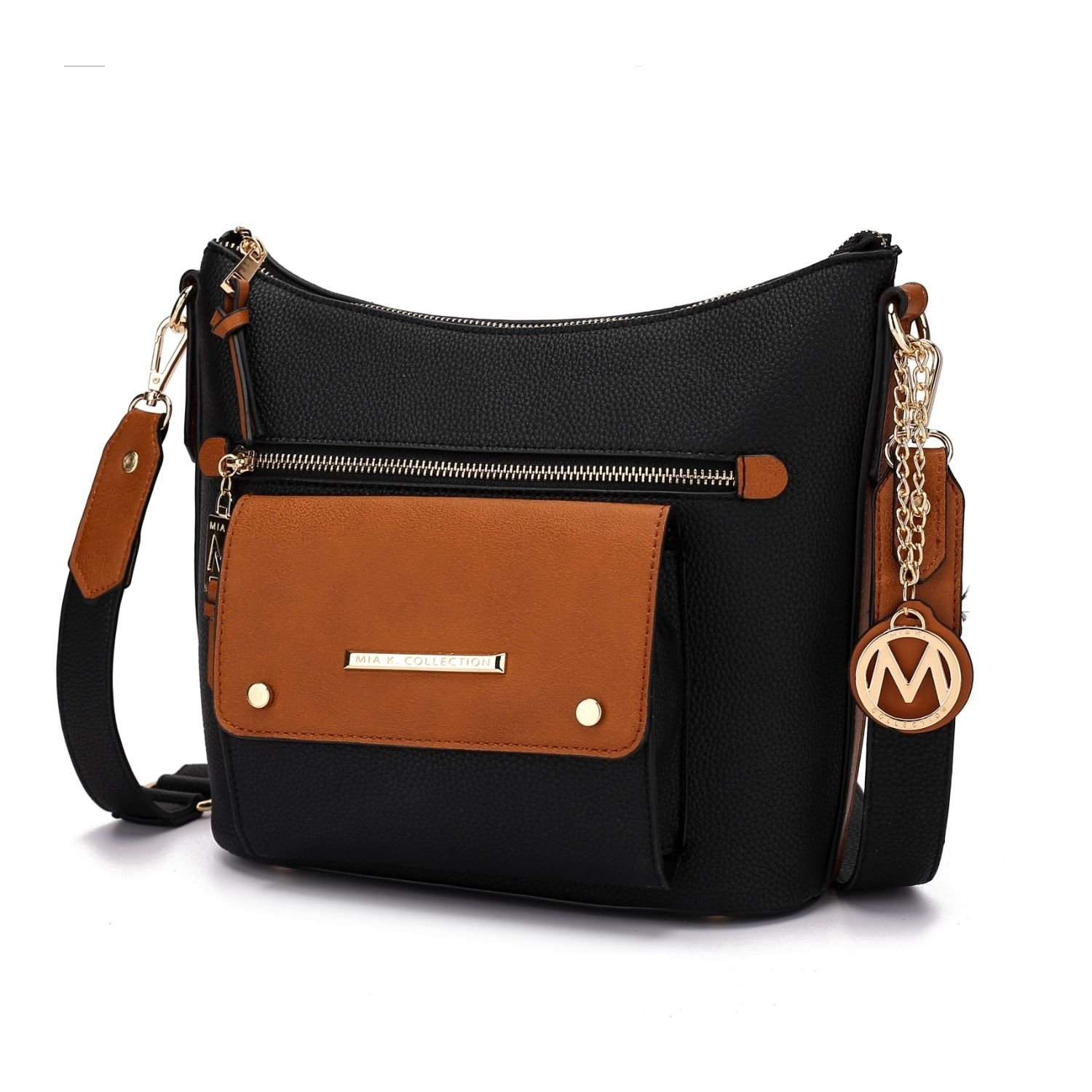 MKF Collection Candace Crossbody Handbag By Mia K. - Pewter-black
