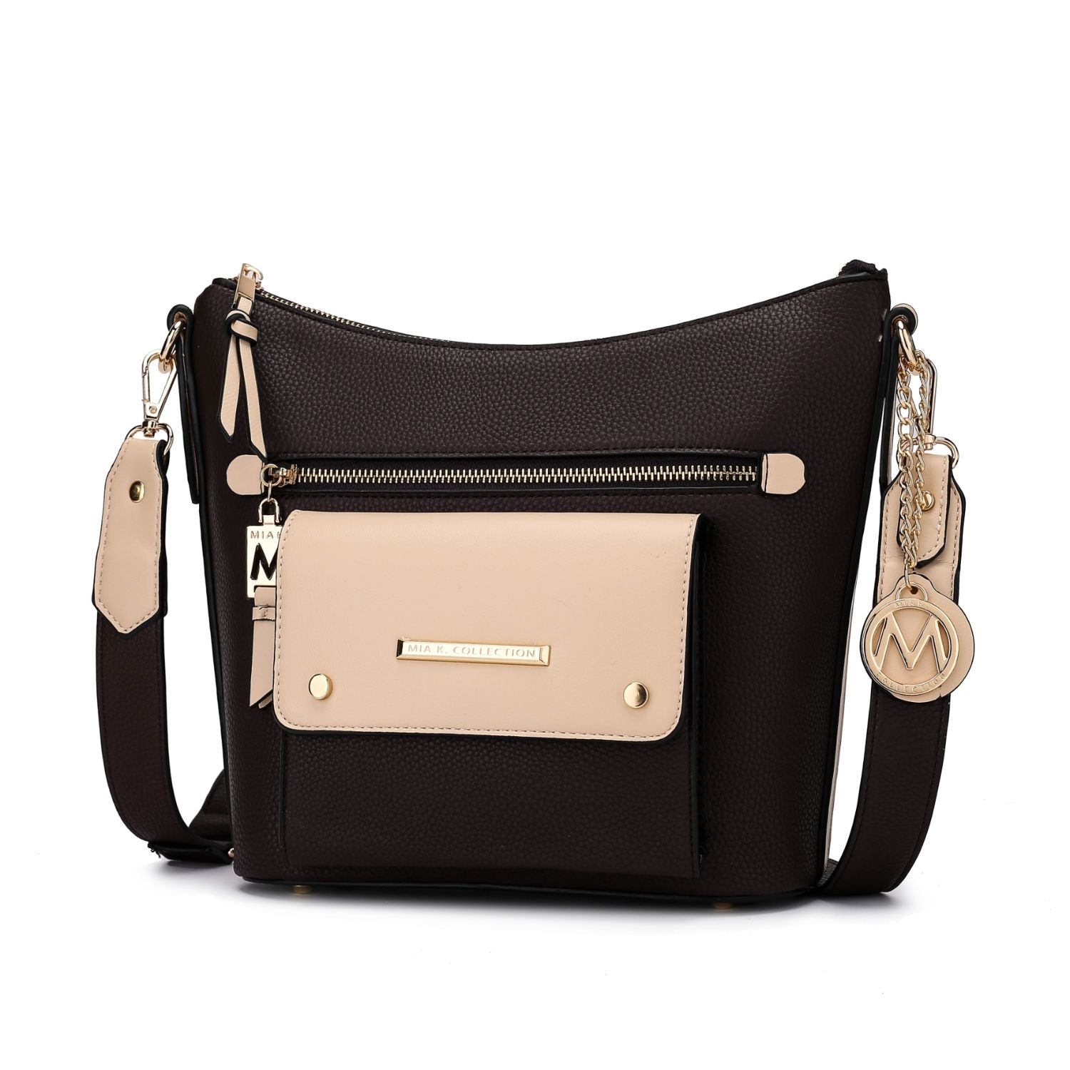 MKF Collection Candace Crossbody Handbag By Mia K. - Pewter-black
