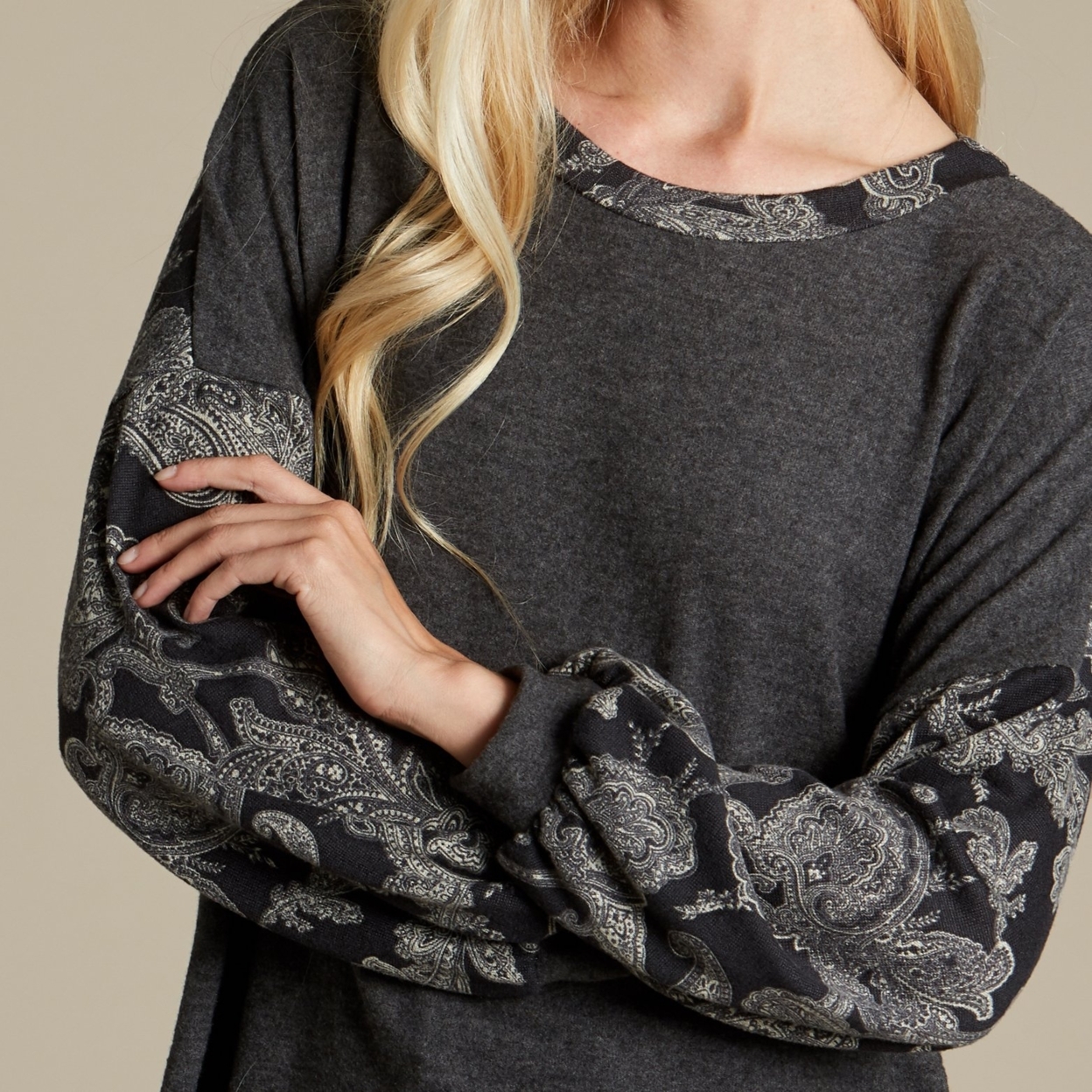 Brushed Cashmere Sweater - Charcoal, Extra Large (16)