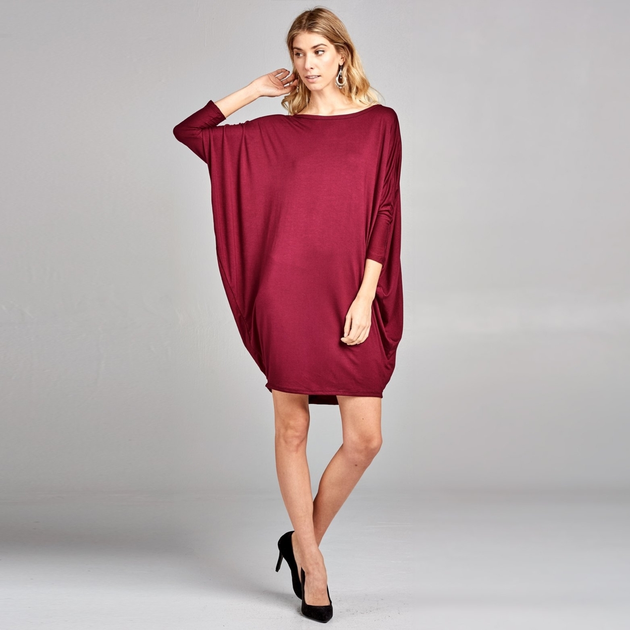 Dolman Cocoon Dress - Red Brown, Small (2-8)