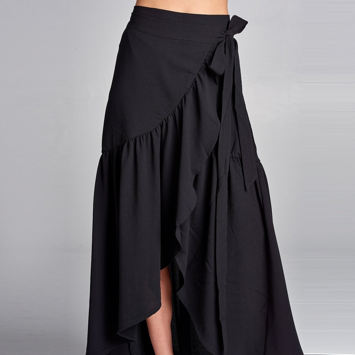 Frilled Wrap Skirt - Black, Medium (8-10)