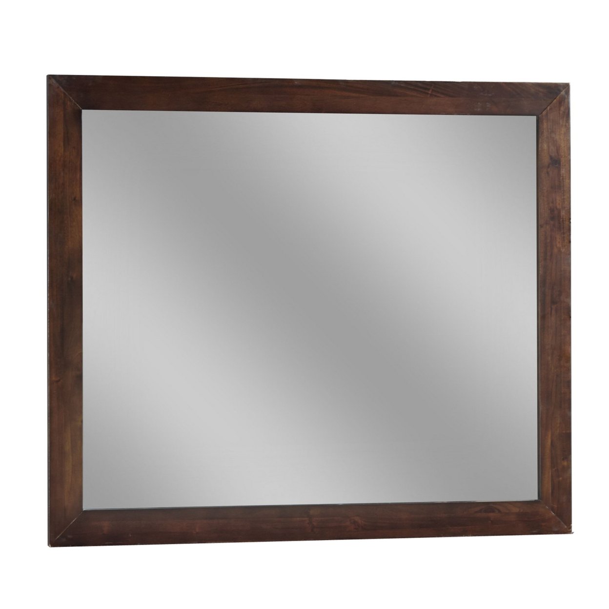 Rustic Style Rectangular Wooden Frame Dresser Mirror, Brown- Saltoro Sherpi