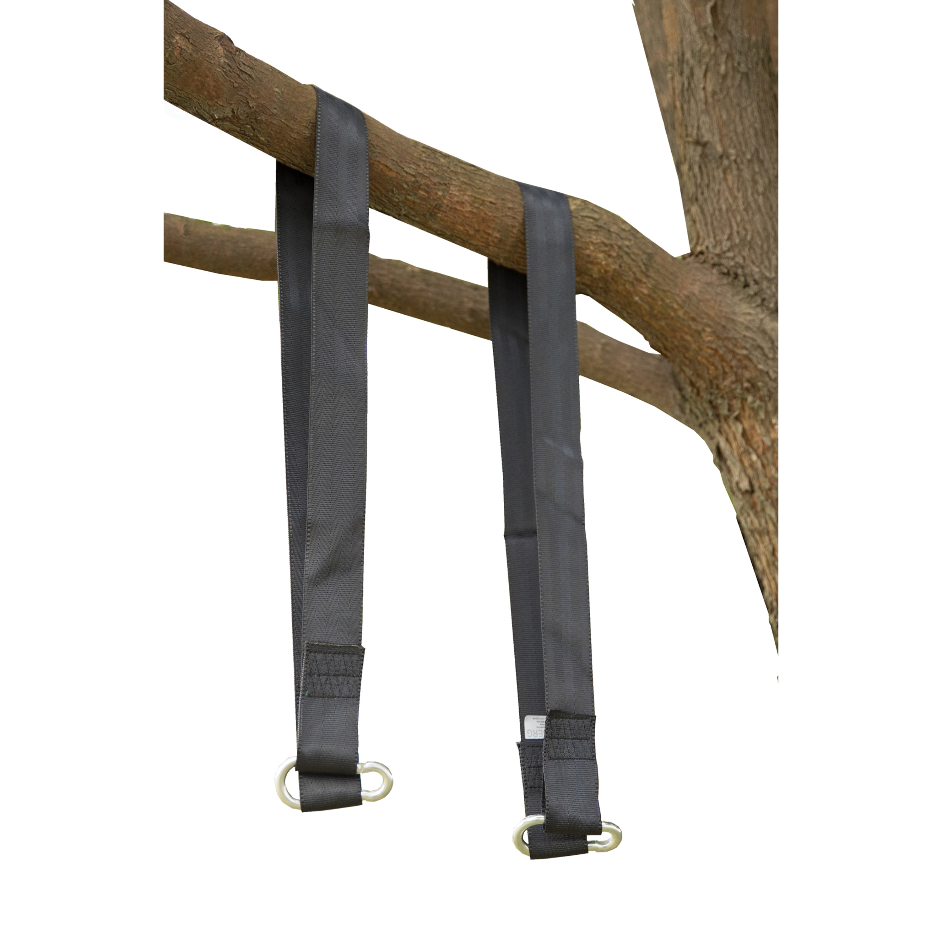 Hanging Black Nylon Straps With Metal Carabiners, Set Of 2