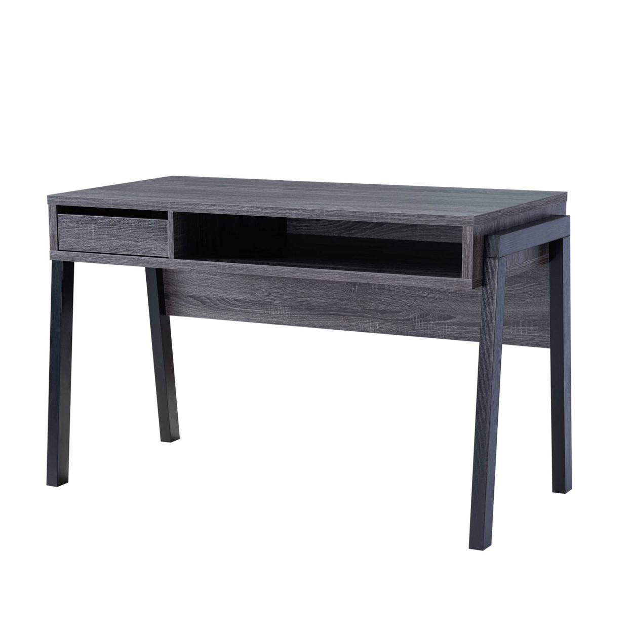 30 Inch 1 Drawer Wooden Office Desk, Distressed Gray- Saltoro Sherpi