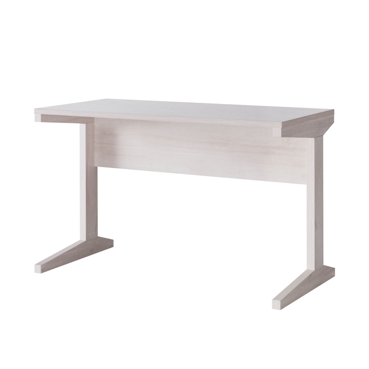 30 Inch Rectangular Wooden Desk With L Legs, White- Saltoro Sherpi