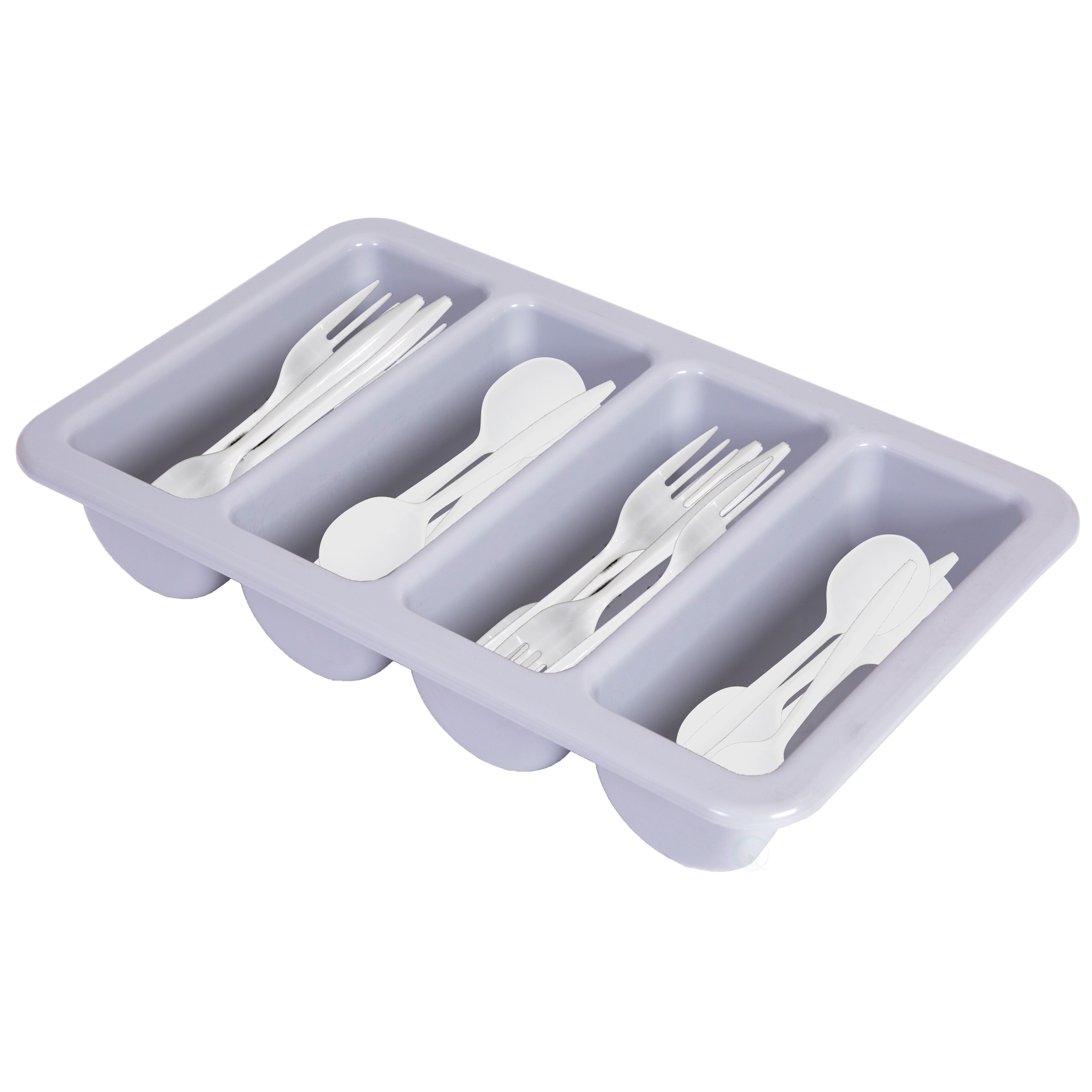 4-Compartment Commercial Cutlery Holder - Set of 10