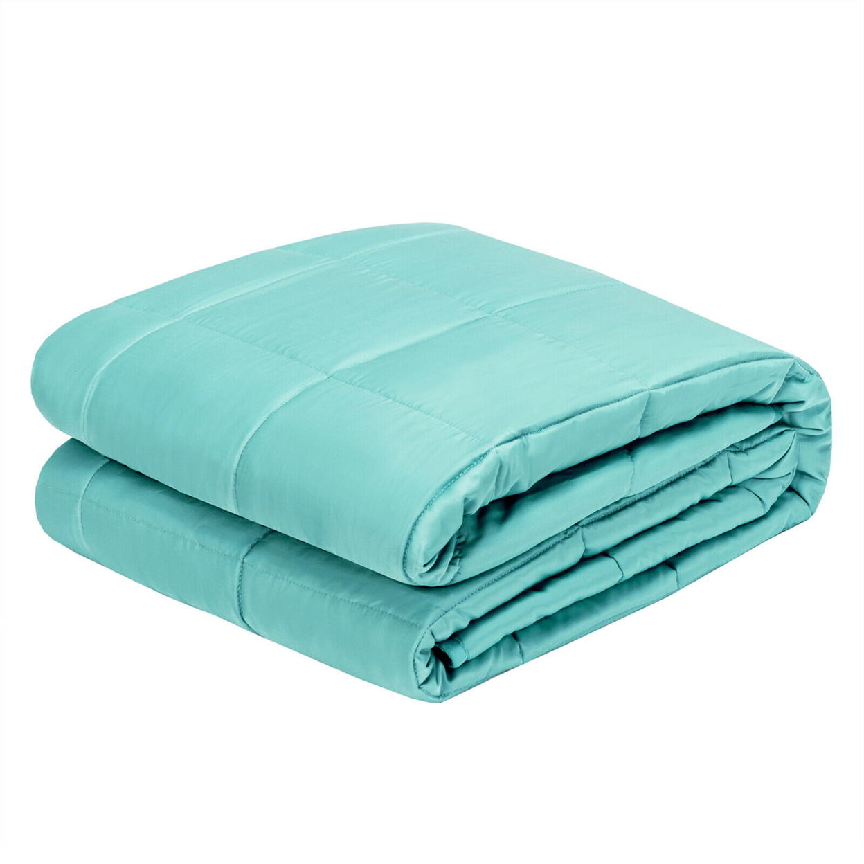 15 Lbs 48'' X 72'' Weighted Blanket W/ Bamboo Fabric Cover Blue/Green/Pink - Pink