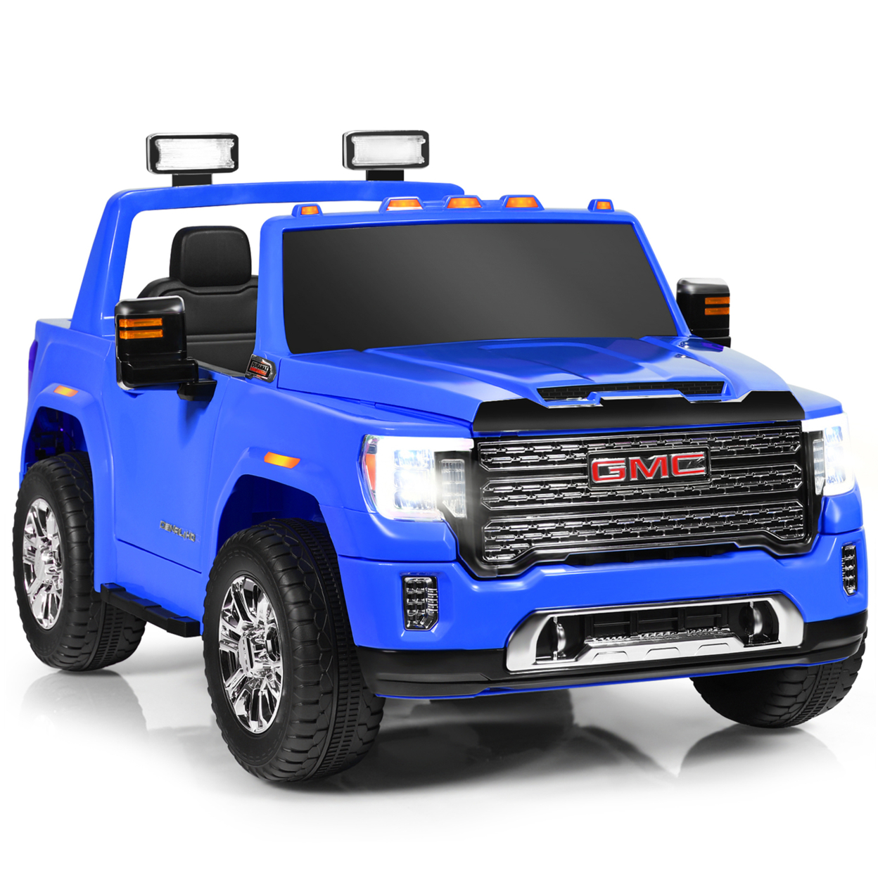12V Licensed GMC Kids Ride On Car 2-Seater Truck W/ Remote Control - Blue