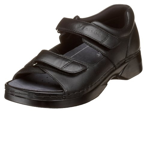 Propet Women's Pedic Walker Sandal Black - W0089B BLACK - BLACK, 8.5