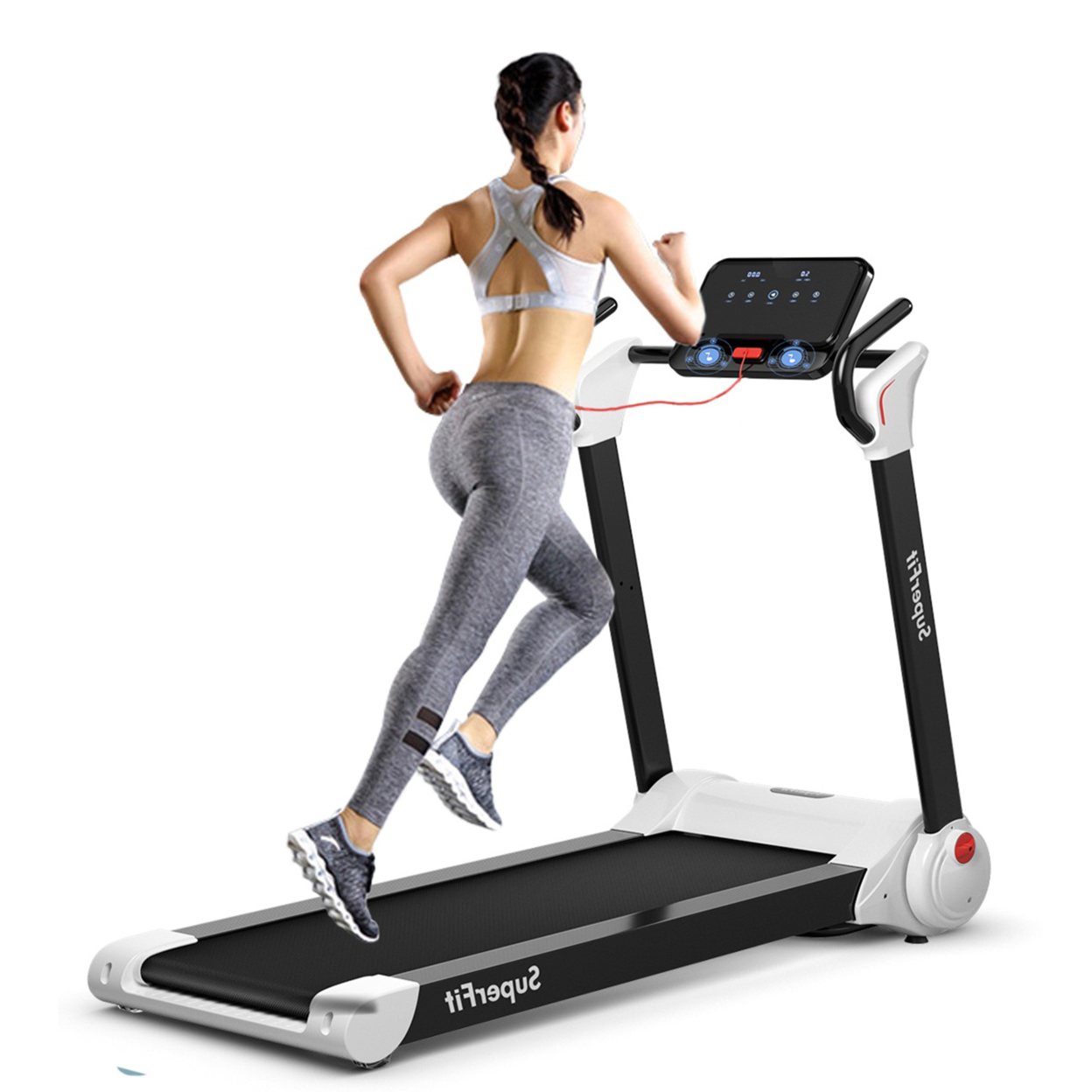 Folding 2.25HP Electric Treadmill Running Machine W/ LED Display - White