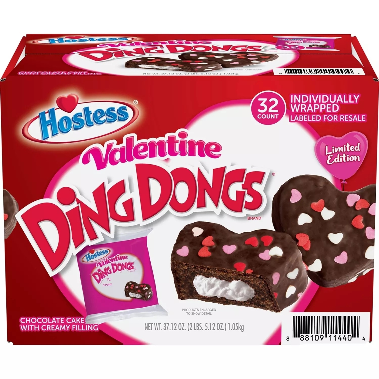 Hostess Valentine Ding Dongs, 1.16 Ounce (32 Pack)