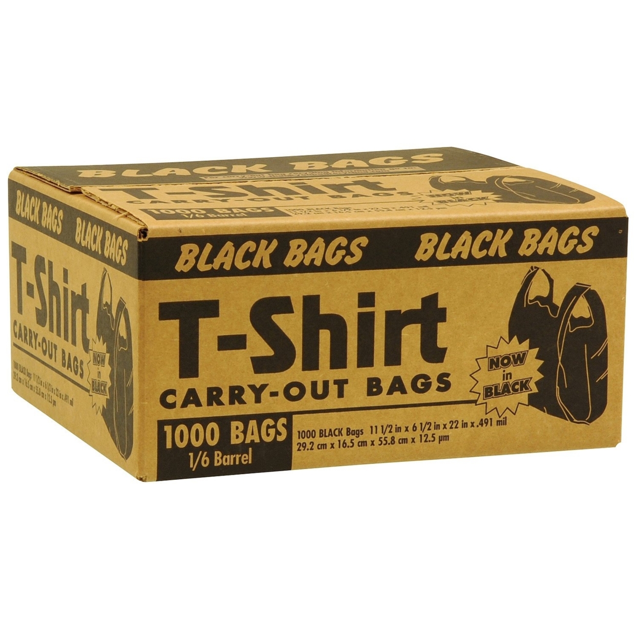 Black T-Shirt Carryout Bags (1,000 Count)