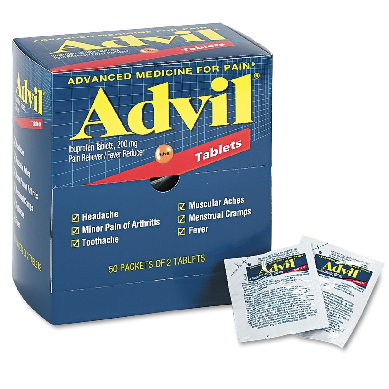 Advil Tablets, 200 Mg, 50ct/2pk