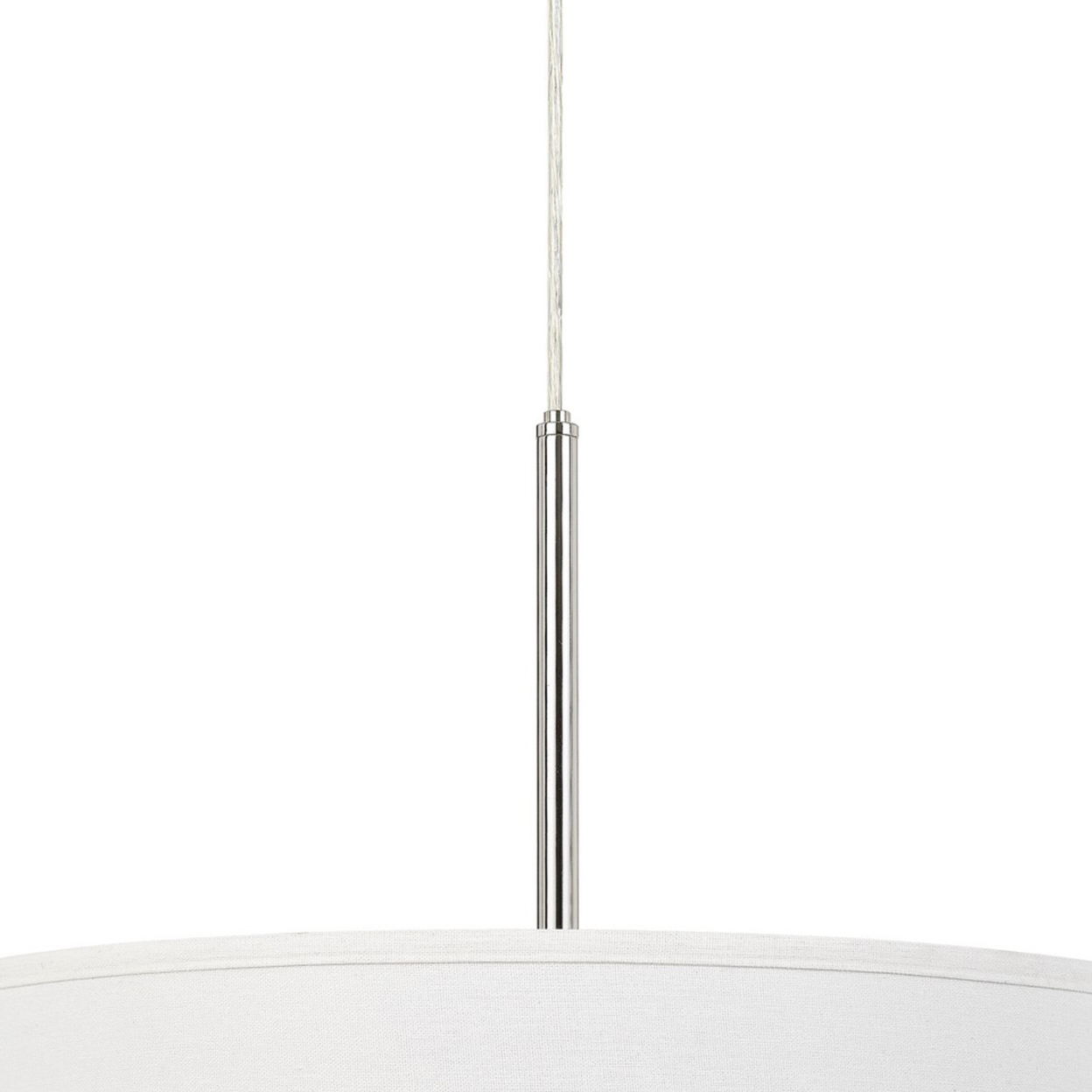 Integrated LED Dimmable Pendant Lighting With Fabric Drum Shade, White- Saltoro Sherpi