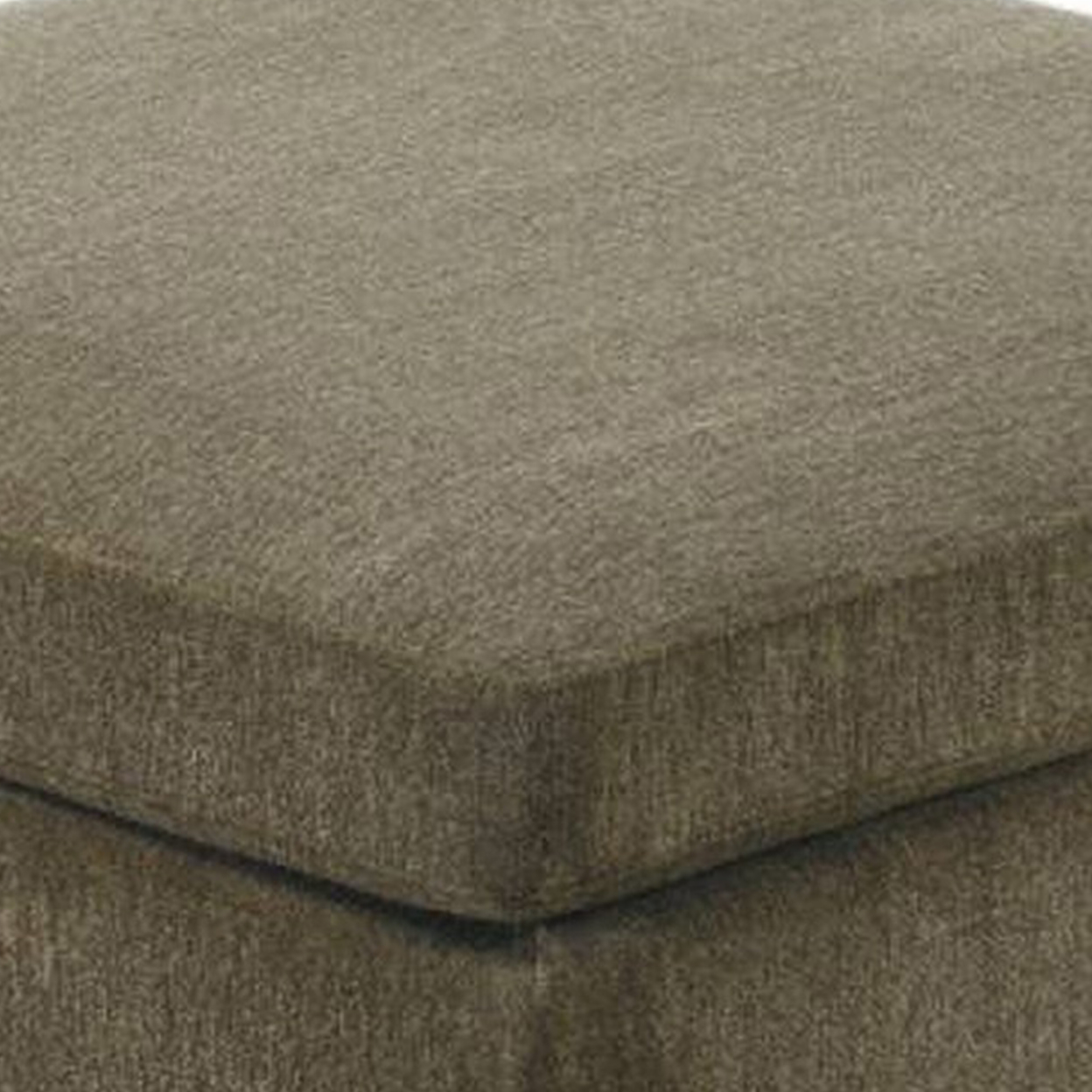 37 Inches Fabric Upholstered Wooden Ottoman, Taupe Brown- Saltoro Sherpi