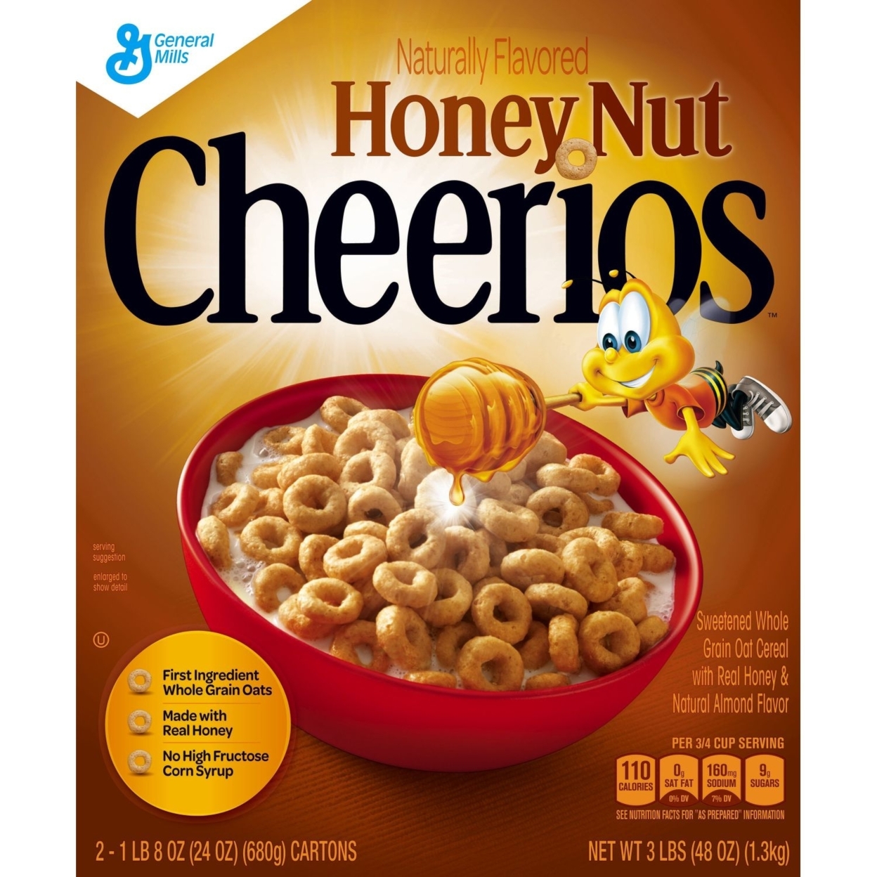 General Mills Honey Nut Cheerios Cereal (24 Ounce Box, 2 Count)