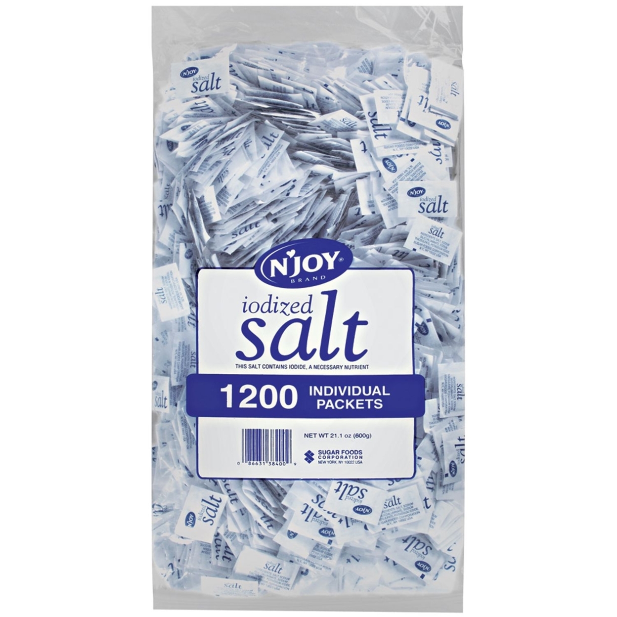 N'JOY Iodized Salt - 1,200 Count .5 Gm Packets