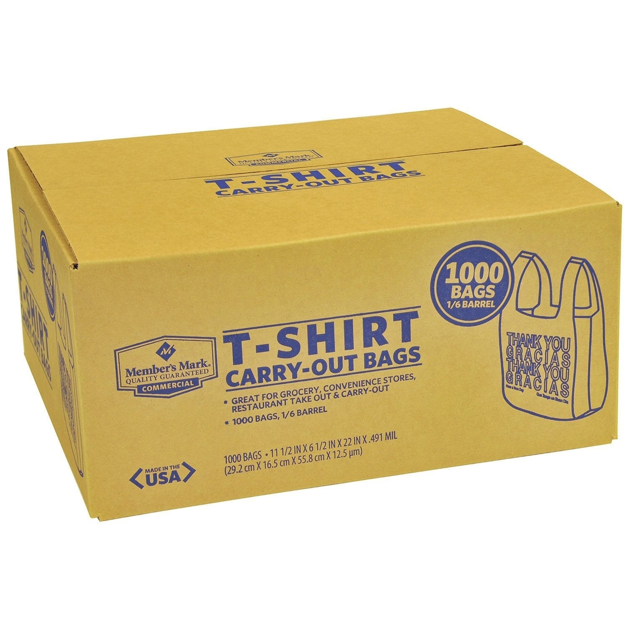 Member's Mark T-Shirt Carry-Out Bags (1,000 Count)