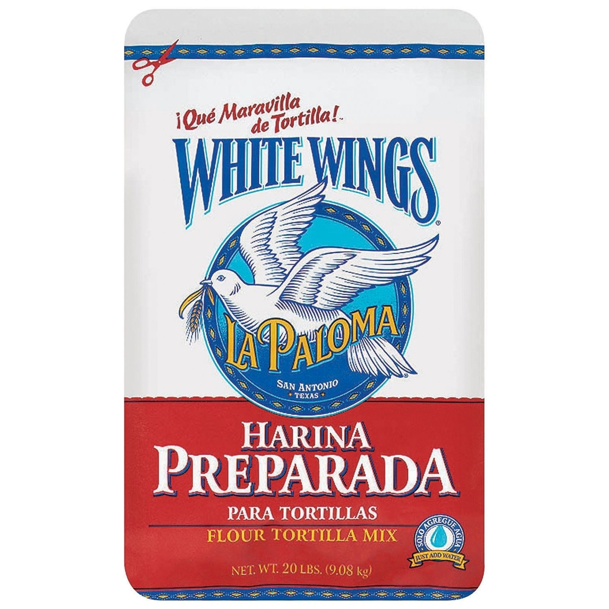 La Paloma White Wings Flour Tortilla Mix - 20 Pound