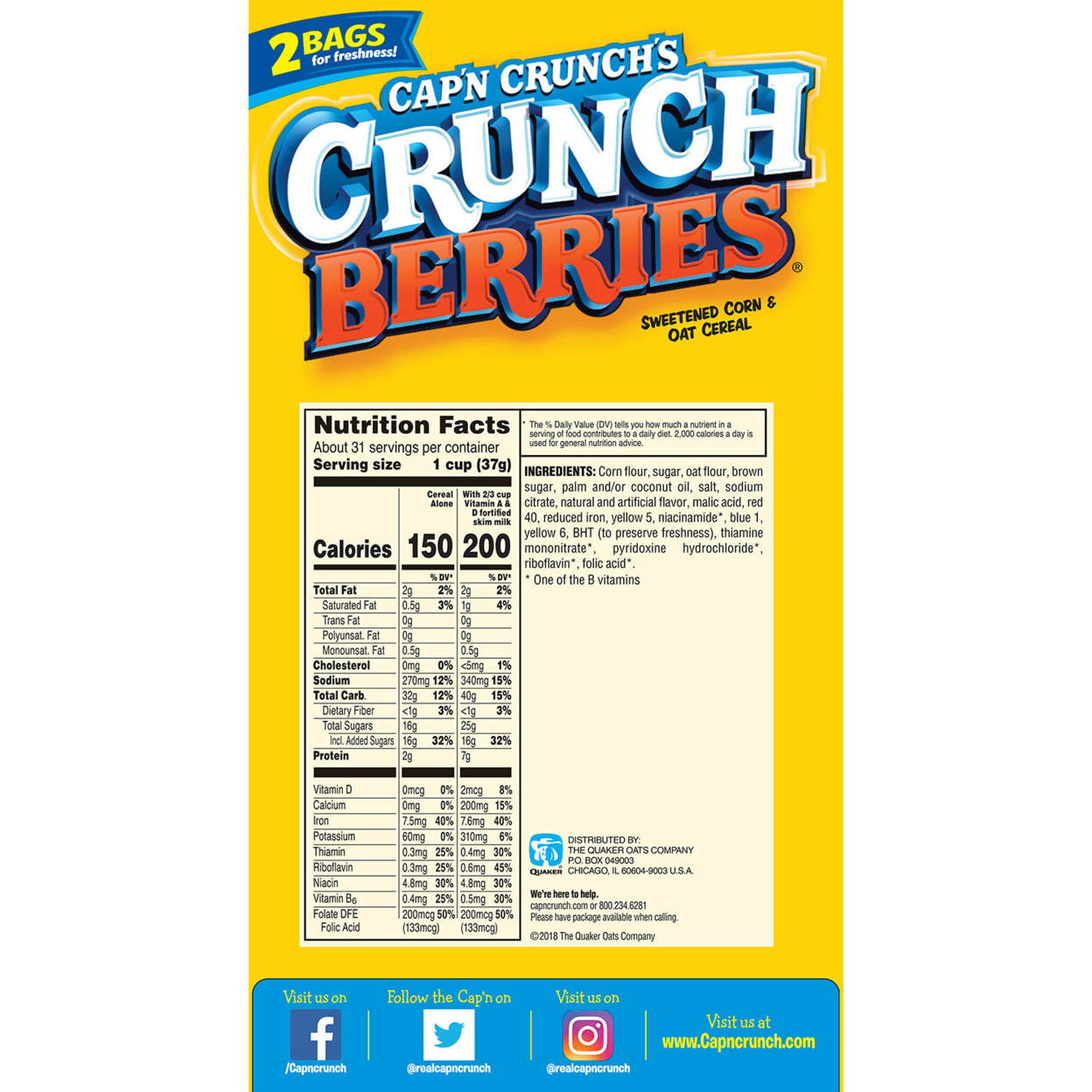 Cap'n Crunch's Crunch Berries Cereal (40 Ounce)