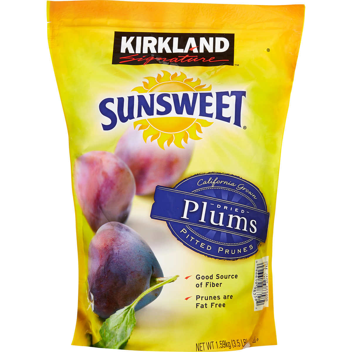 Kirkland Signature Sunsweet Whole Dried Plums, 3.5 Pounds