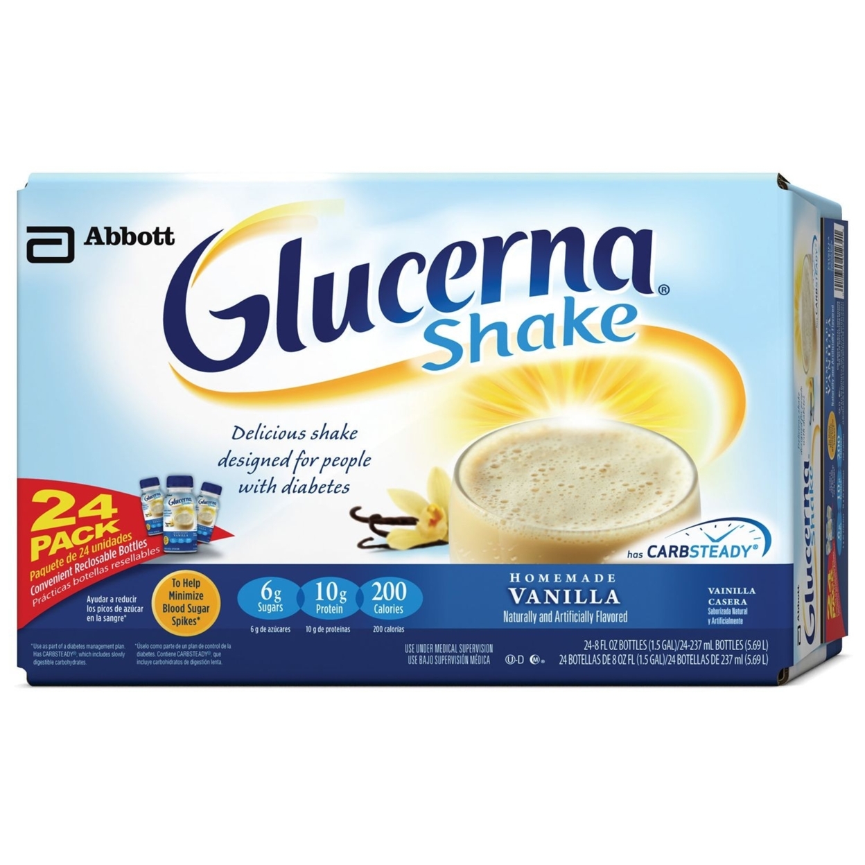 Glucerna Homemade Vanilla Shake - 8 Ounce - 24 Count