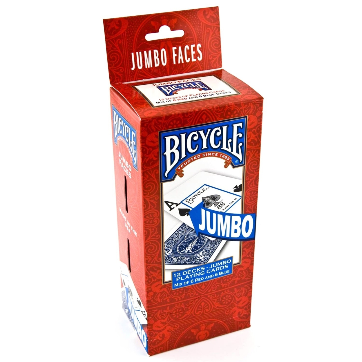 Bicycle Poker JUMBO FACES Playing Cards, 12 Decks
