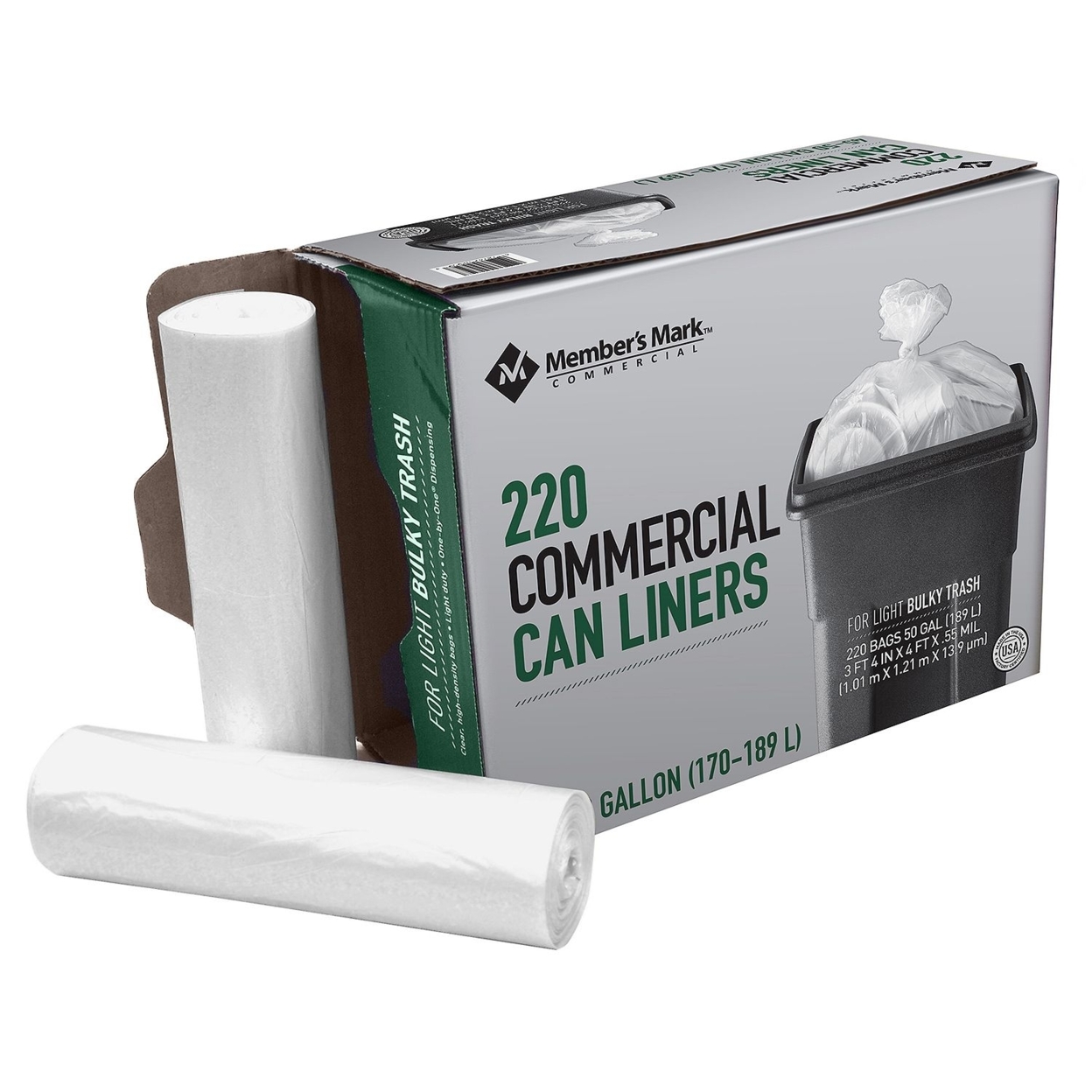 Member's Mark Commercial Can Liners, 220 Count