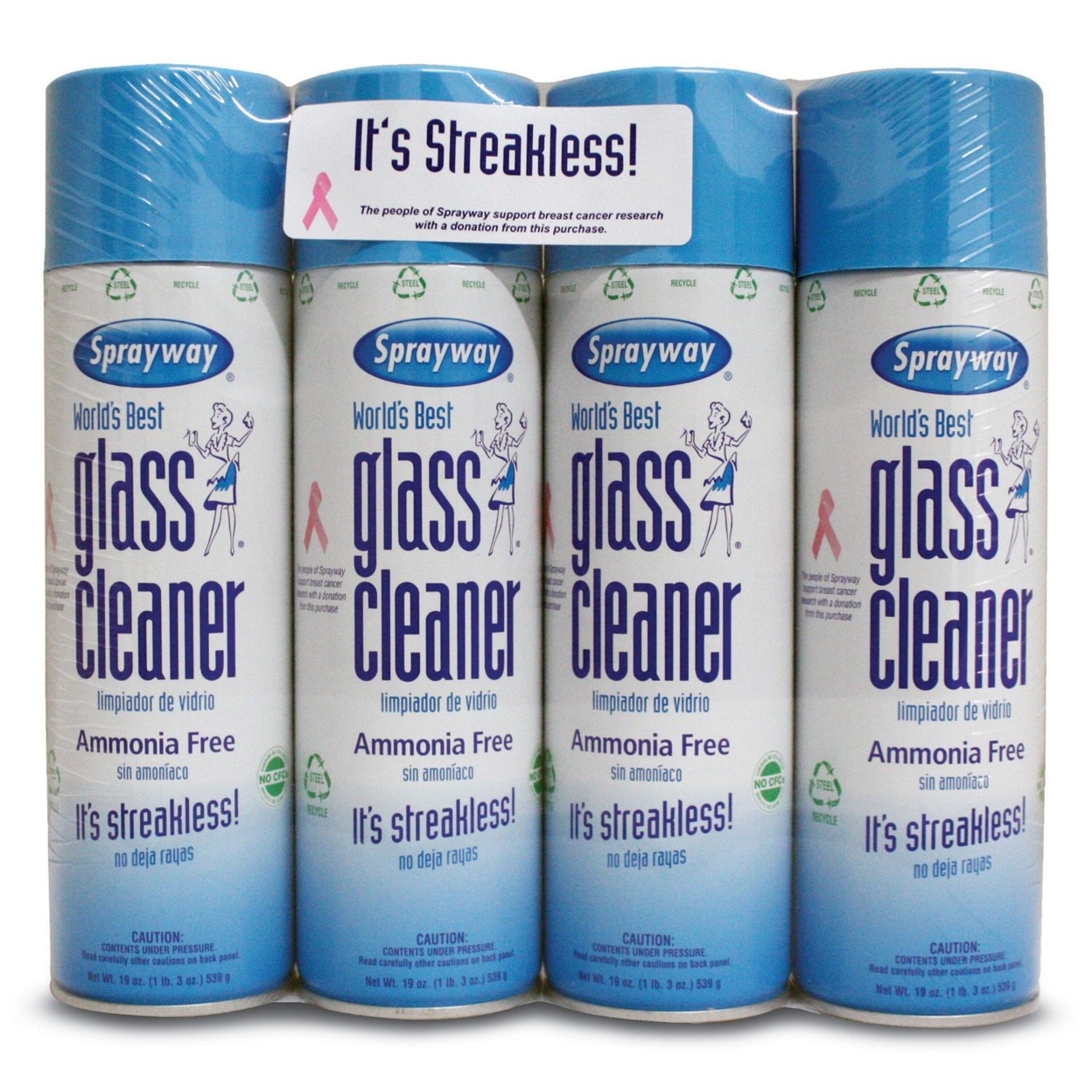 Sprayway Glass Cleaner - 4/19oz Cans