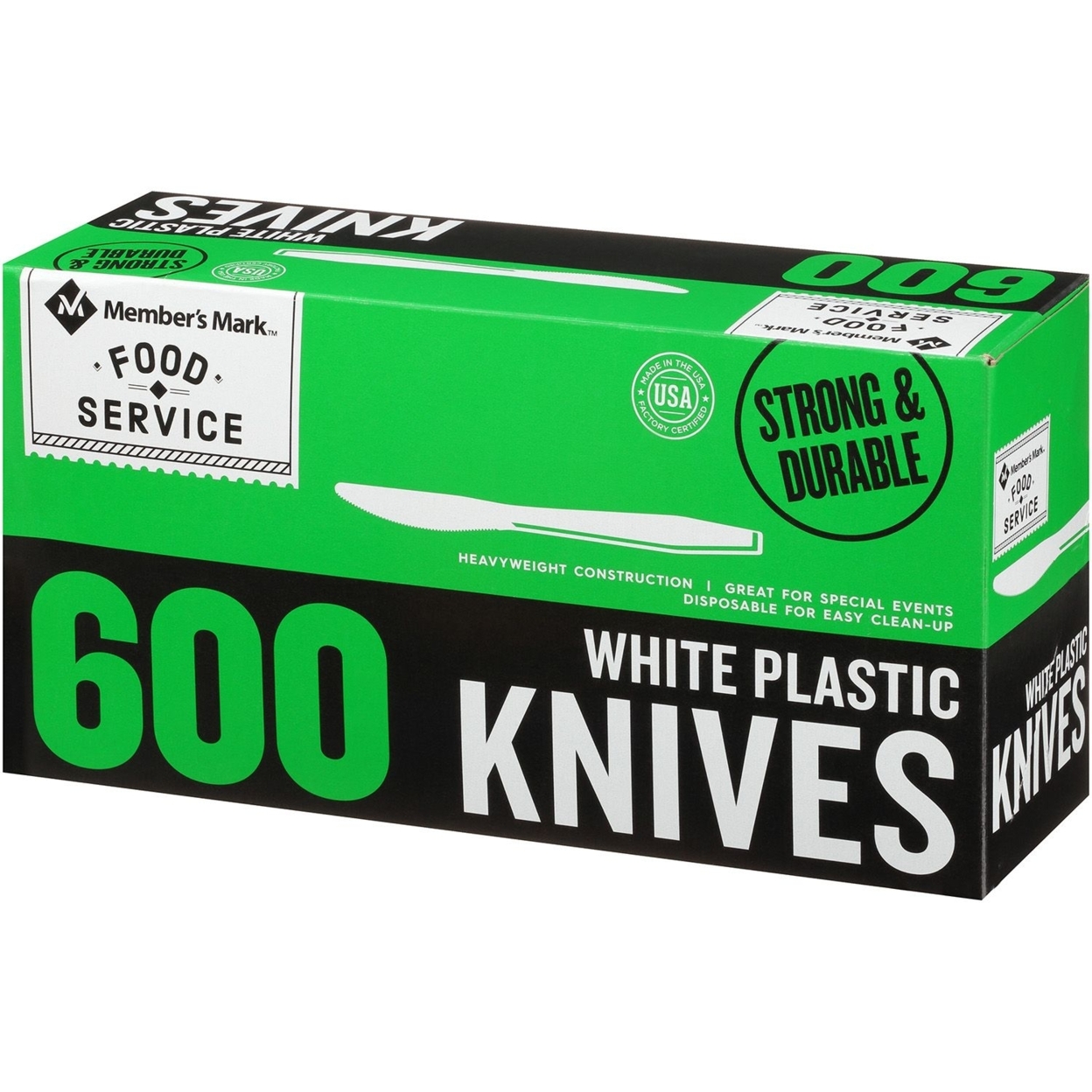 Member's Mark Plastic Knives, Heavyweight, White (600 Count)