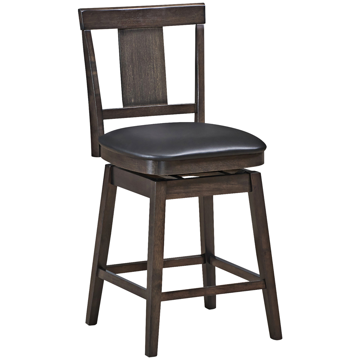 1PC\\2PCS\\3PCS\\4PCS Swivel Bar Stool 24 inch Upholstered Counter Height Bar Chair w/Rubber Wood Legs - 2PCS
