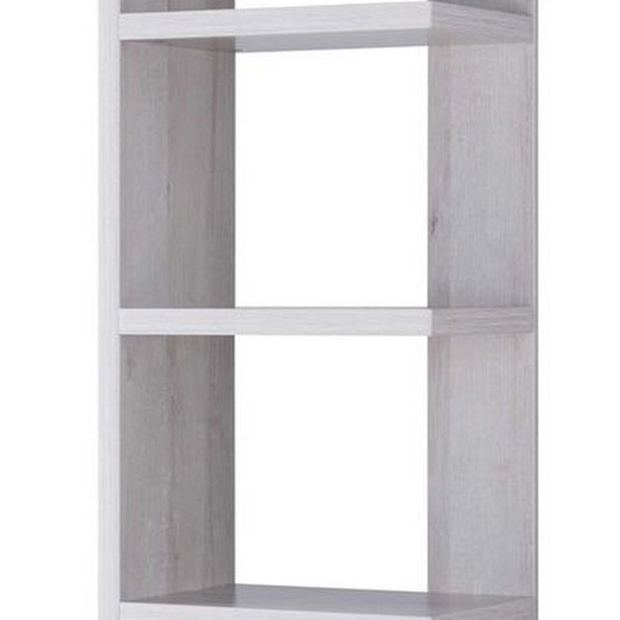 71 Inch Wooden Open Back Display Cabinet With 5 Shelves, White- Saltoro Sherpi