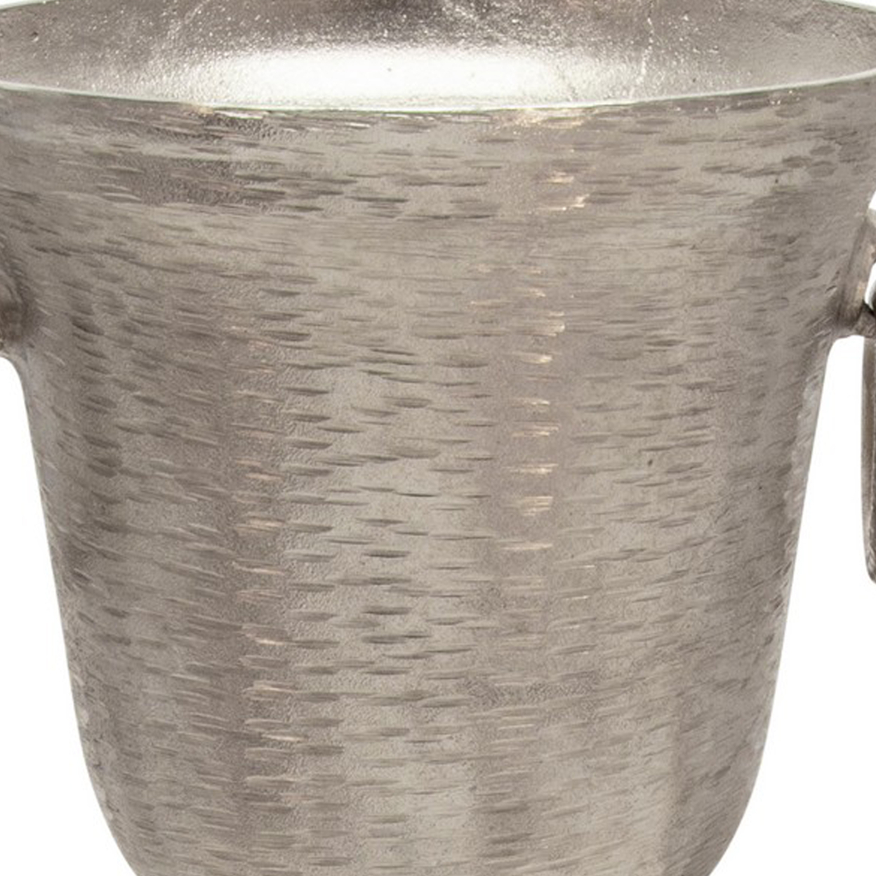 Trophy Shaped Metal Wine Cooler With Turned Pedestal Support, Silver- Saltoro Sherpi