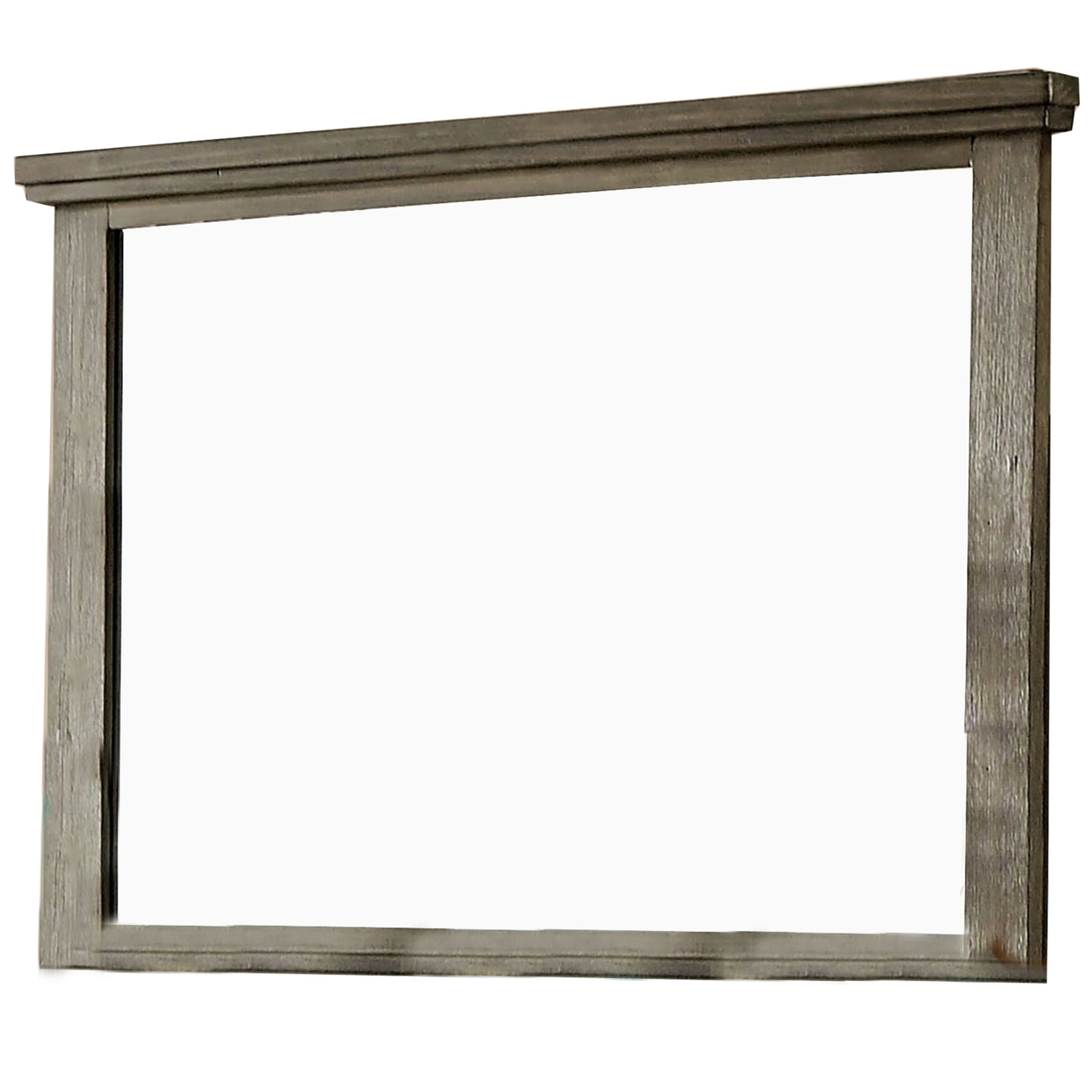 45 Inch Transitional Style Wooden Frame Mirror, Gray- Saltoro Sherpi