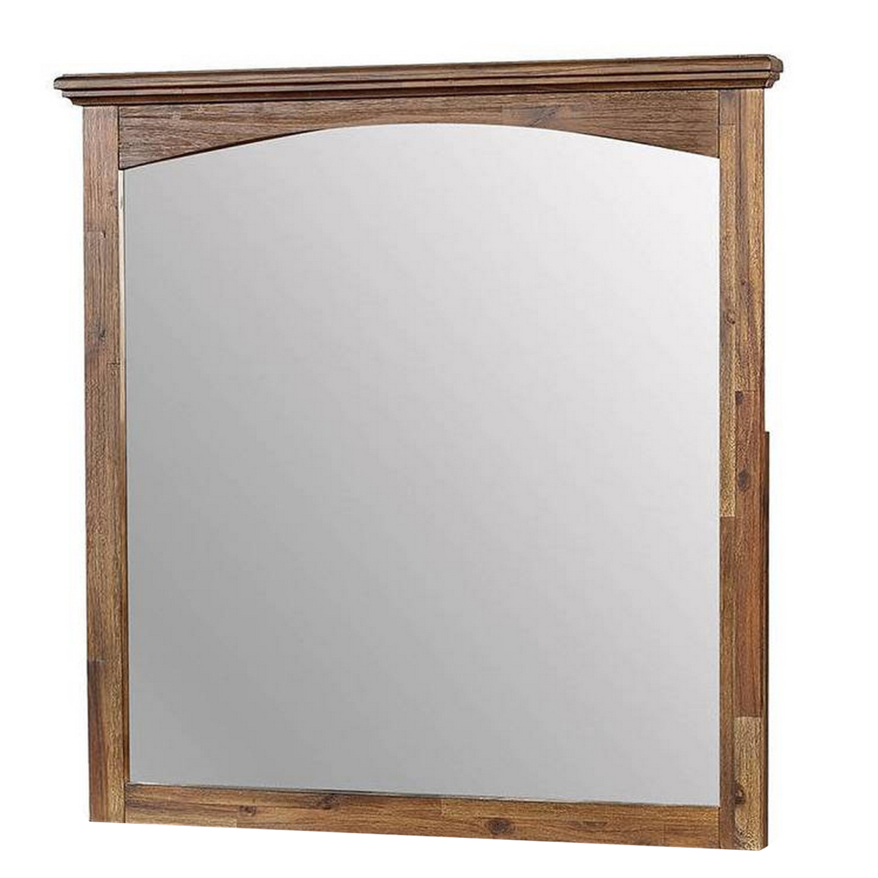 37 Inch Transitional Style Wooden Frame Mirror, Dark Oak- Saltoro Sherpi
