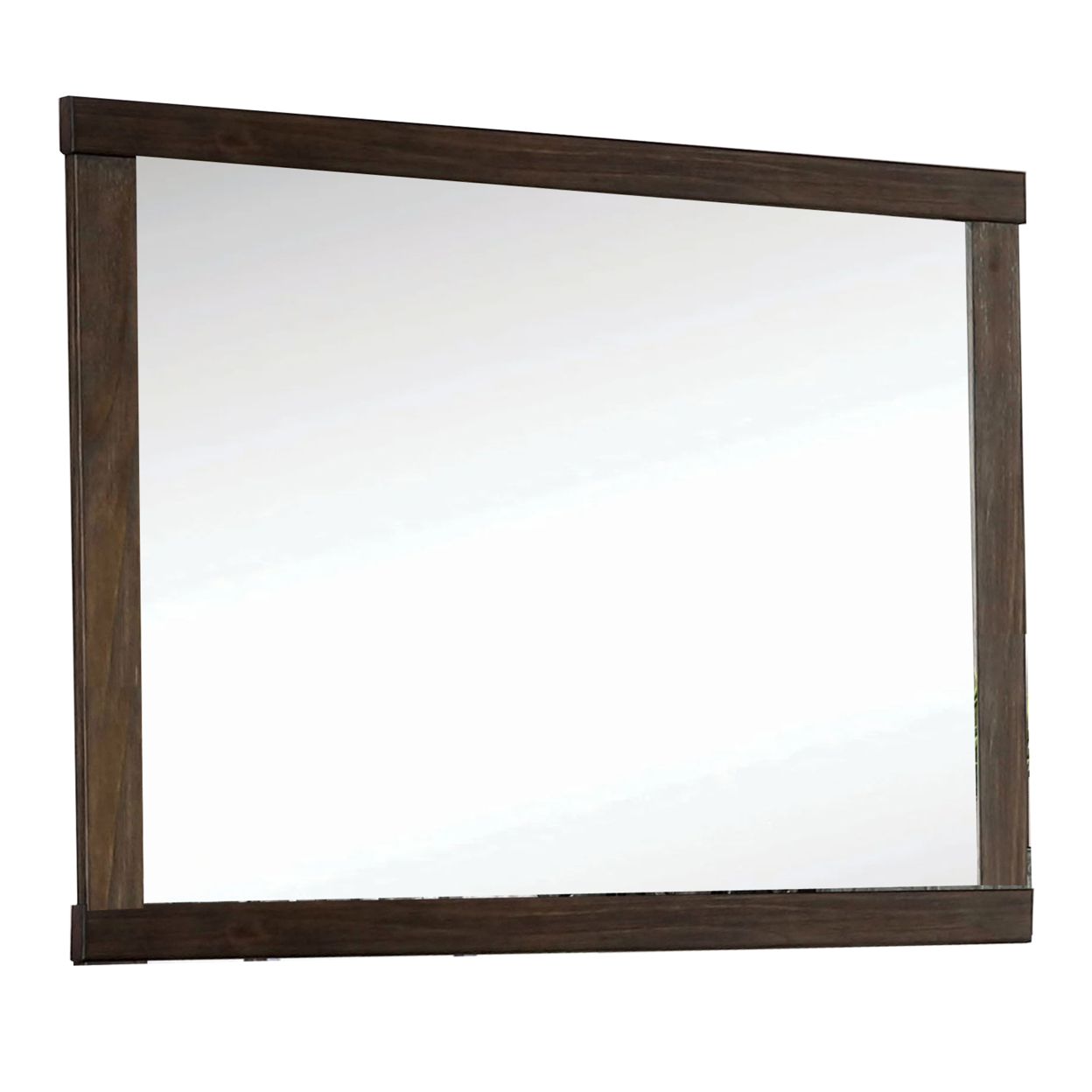 37 Inch Mirror With Rectangular Wooden Frame, Brown- Saltoro Sherpi