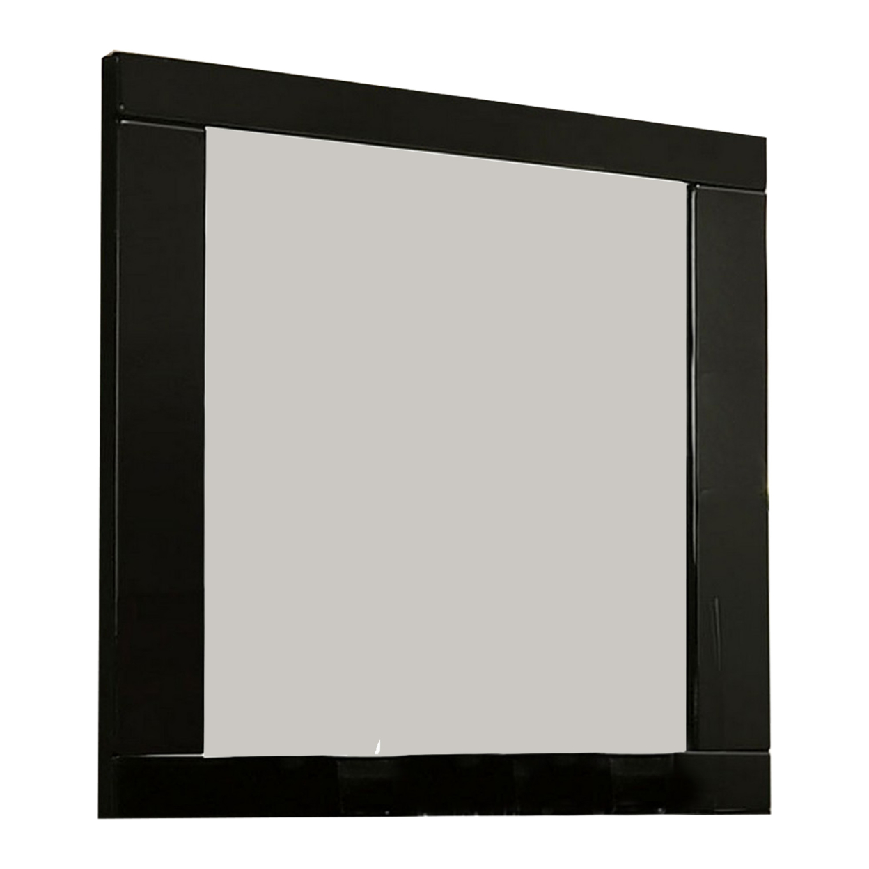 37 Inch Rectangular Mirror With Wooden Frame, Black- Saltoro Sherpi