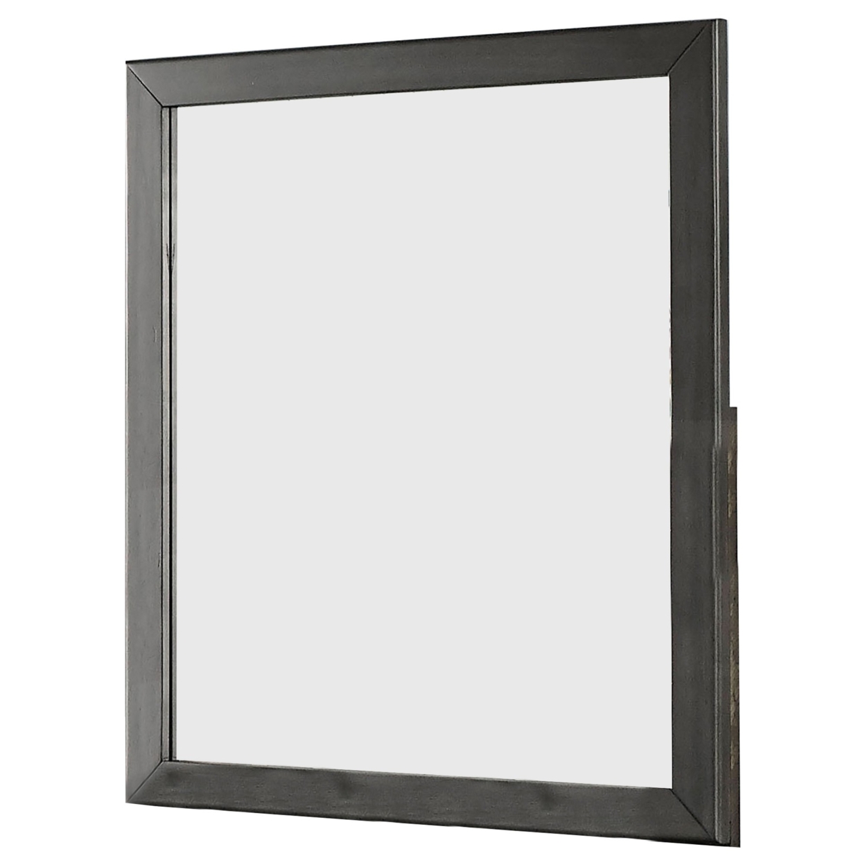 32 Inch Transitional Style Wooden Frame Mirror, Gray- Saltoro Sherpi
