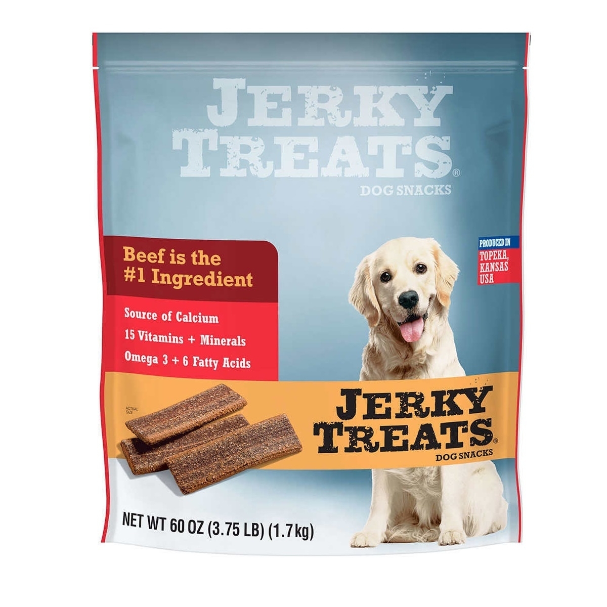 Jerky Treats American Beef Dog Snacks, 60 Ounce