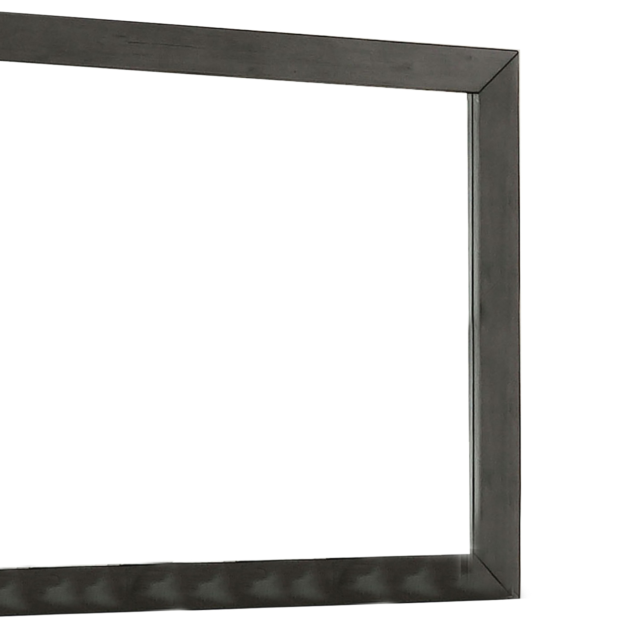 39 Inch Mirror With Rectangular Wooden Frame, Dark Gray- Saltoro Sherpi