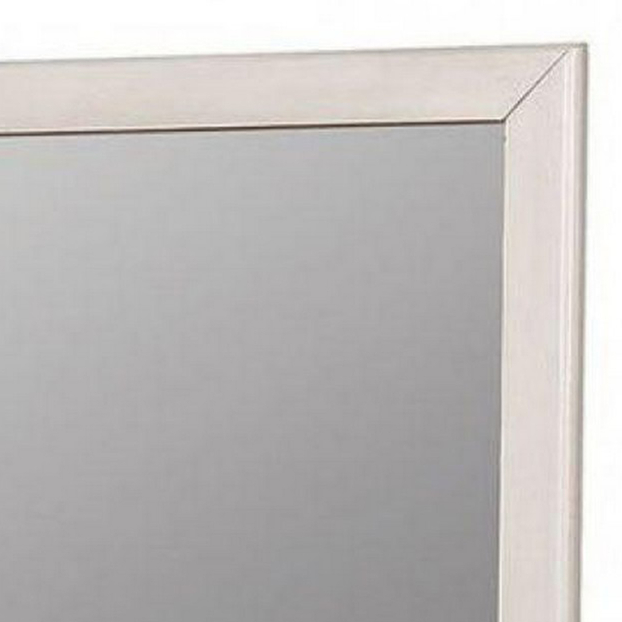 32 Inch Transitional Style Wooden Frame Mirror, White- Saltoro Sherpi