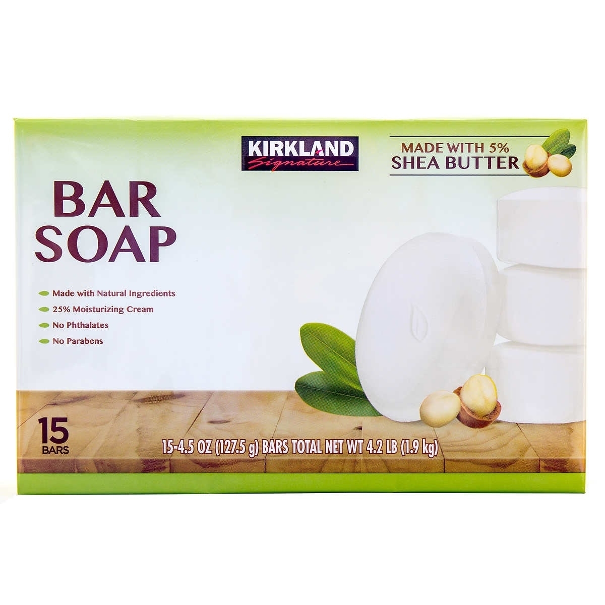 Kirkland Signature Bar Soap With Shea Butter, 4.5 Ounce (15 Count)
