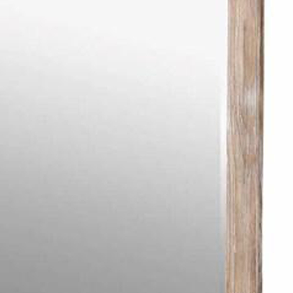 38 Inch Mirror With Rectangular Wooden Frame, Brown- Saltoro Sherpi