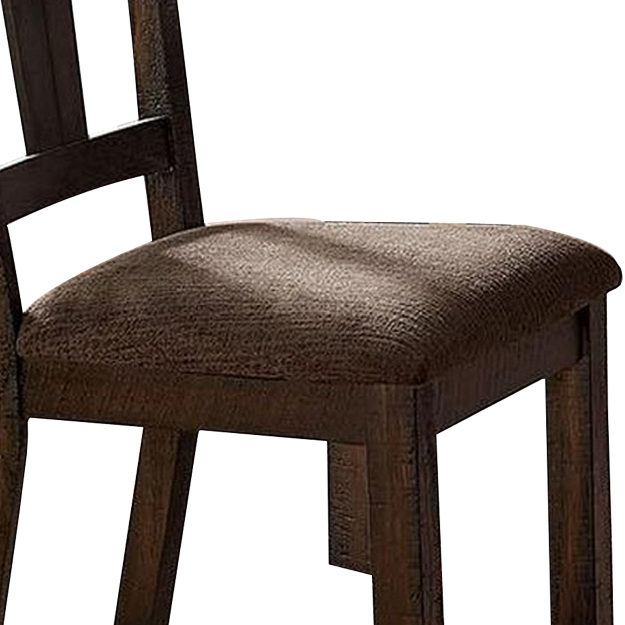 Wooden Side Chairs With Padded Seat, Set Of 2, Brown- Saltoro Sherpi