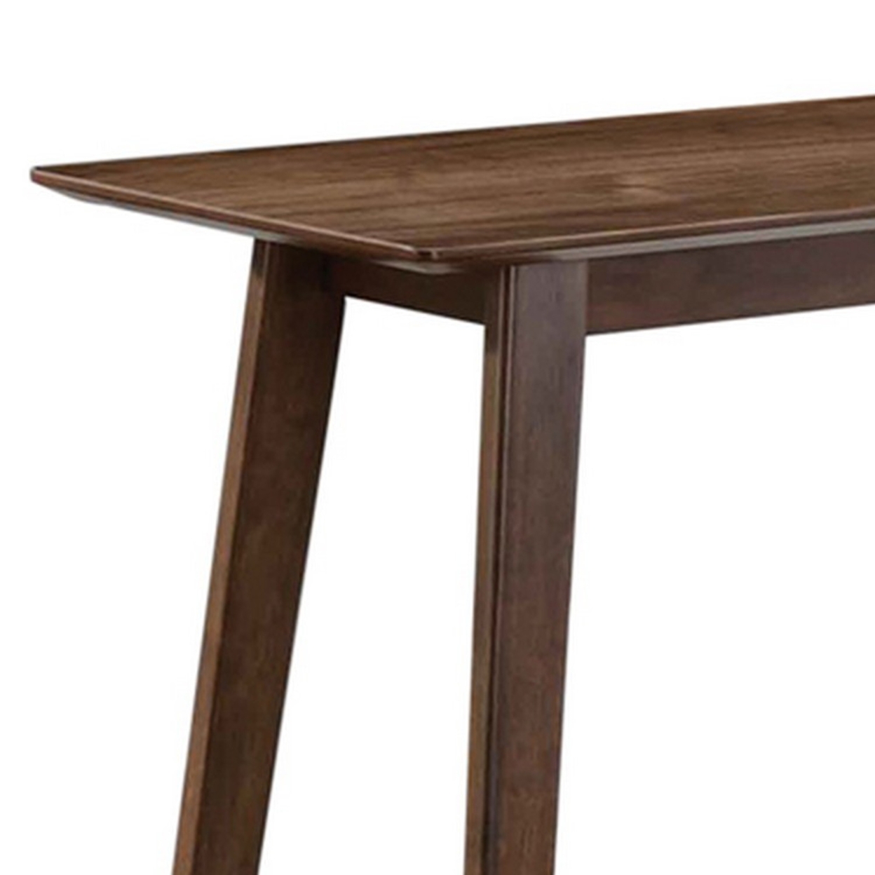 Rectangular Wooden Bar Table With Angled Tapered Legs, Walnut Brown- Saltoro Sherpi